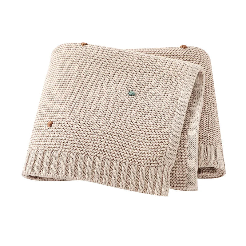 Manta de Tricô para Bebê Beige