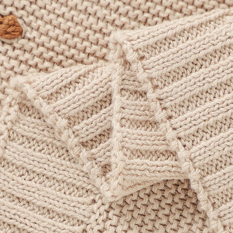 Manta de Tricô para Bebê Beige