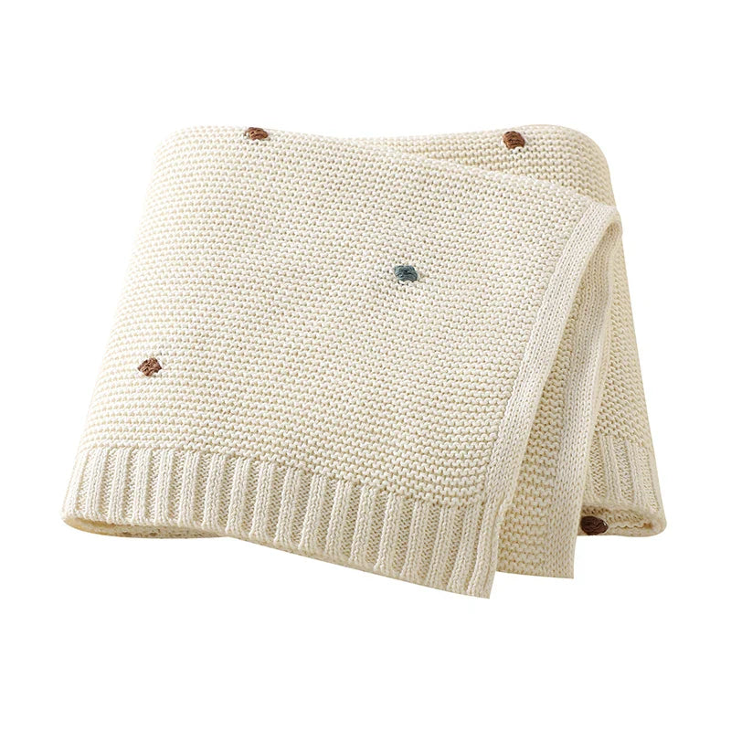Manta de Tricô para Bebê Beige
