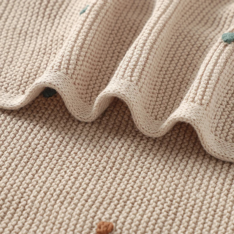 Manta de Tricô para Bebê Beige
