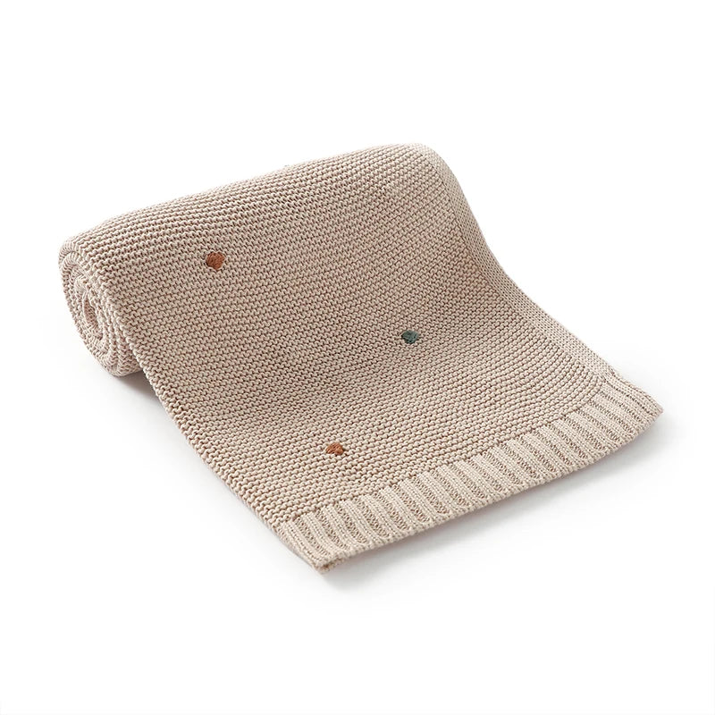 Manta de Tricô para Bebê Beige