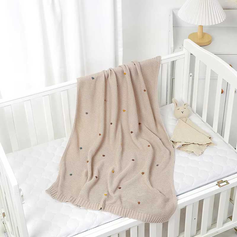 Manta de Tricô para Bebê Beige