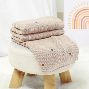 Manta de Tricô para Bebê Beige