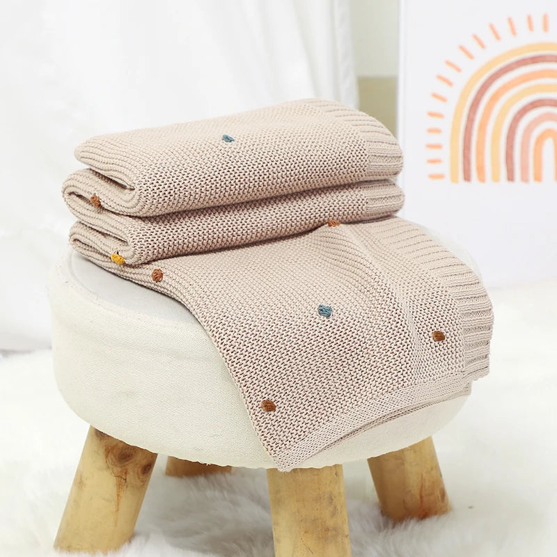 Manta de Tricô para Bebê Beige