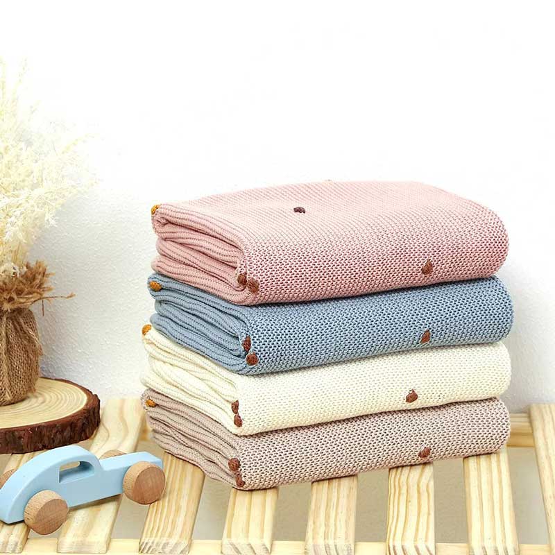 Manta de Tricô para Bebê Beige